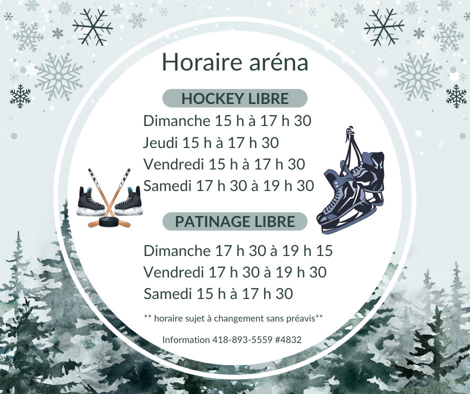 Horaire aréna 